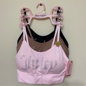 Juicy Couture Pink, Brown and Black Bralette Set
